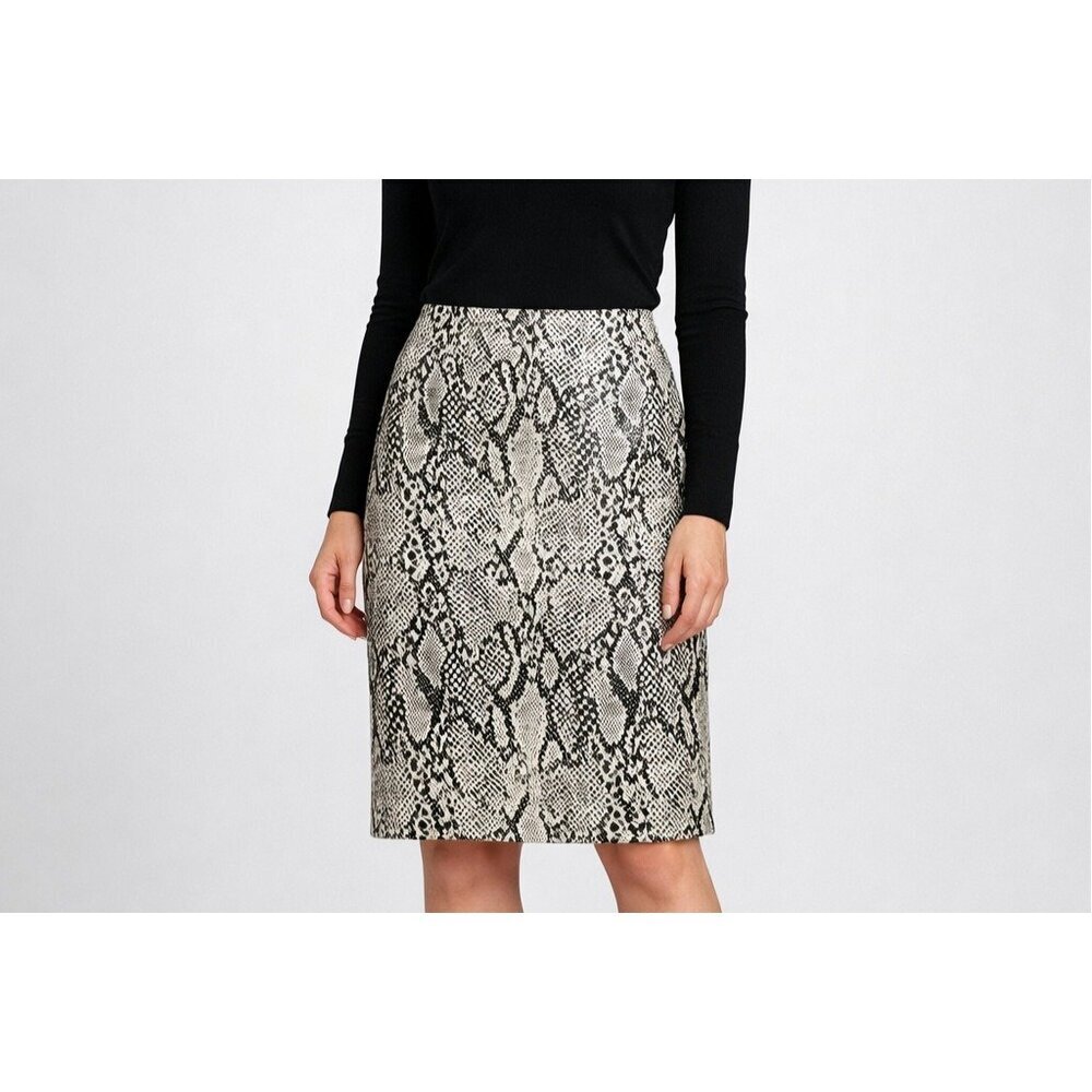 Norma Kamali Snakeskin Python Print Stretch Jersey Skirt Bold Statement Size XL